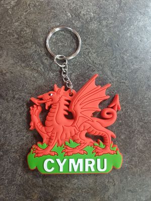 Welsh Dragon Rubber Keyring