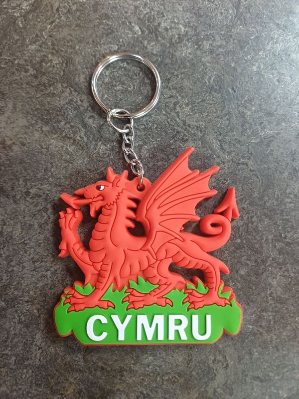 Welsh Dragon Rubber Keyring
