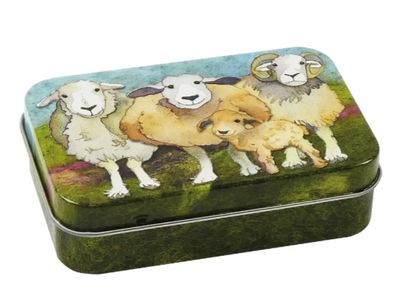 'Felted Sheep' small hinged tin by Emma Ball