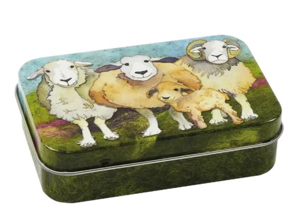 'Felted Sheep' small hinged tin by Emma Ball