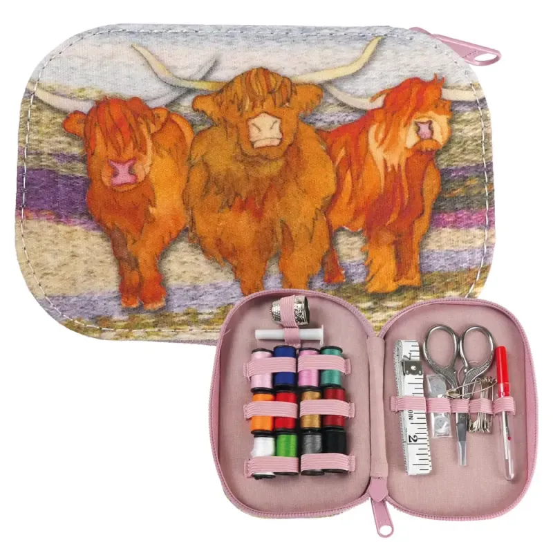 'Highland Coos' Sewing set  by Emma Ball