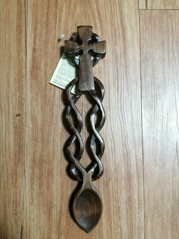 Intricately Carved Lovespoon with Cross Intricately Carved Lovespoon with Cross