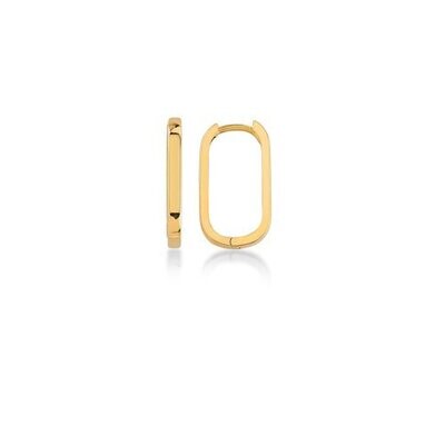 10K GOLD FLAT OVAL HUGGIES