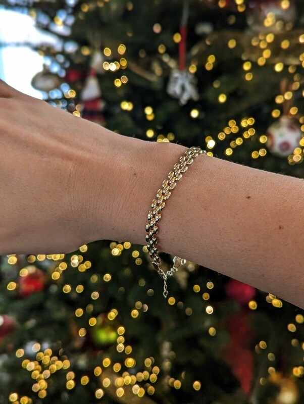 ATHENA-10k Gold Panther Link Bracelet