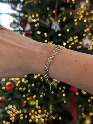 ATHENA-10k Gold Panther Link Bracelet