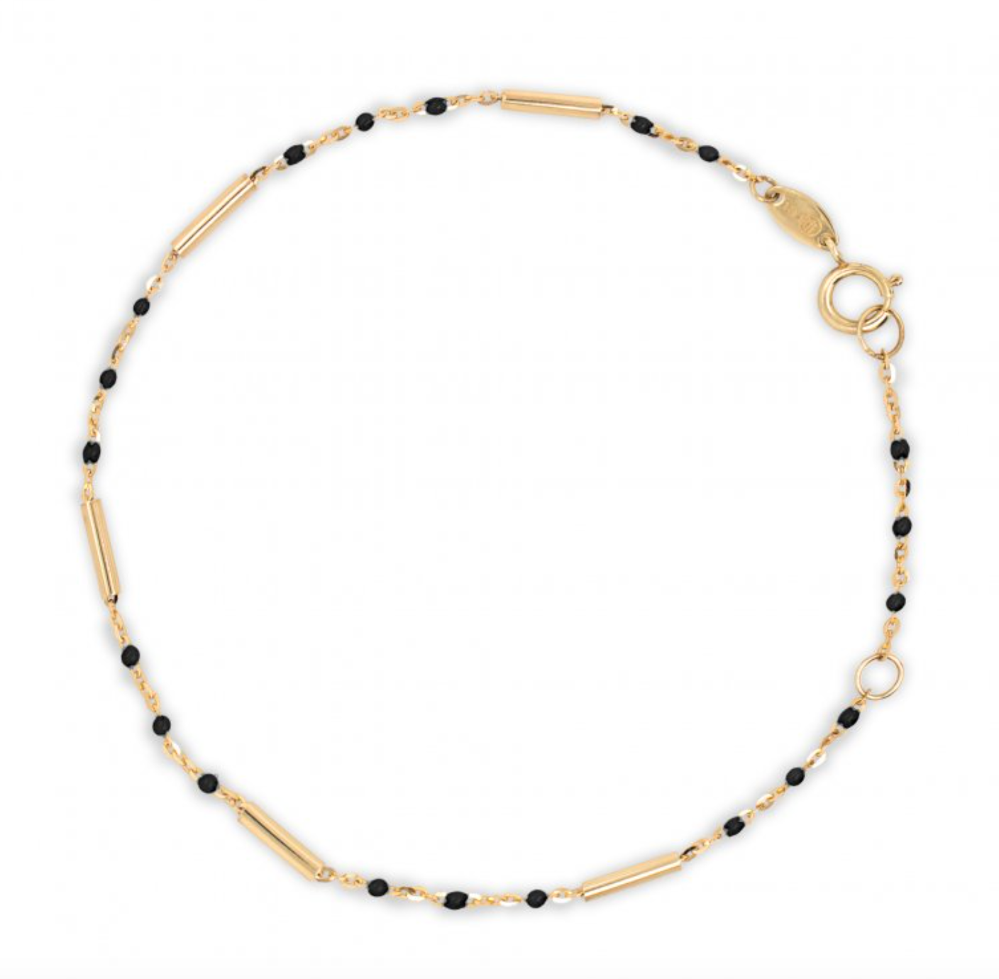 10k Gold Bar Bracelet with Enamel Beads