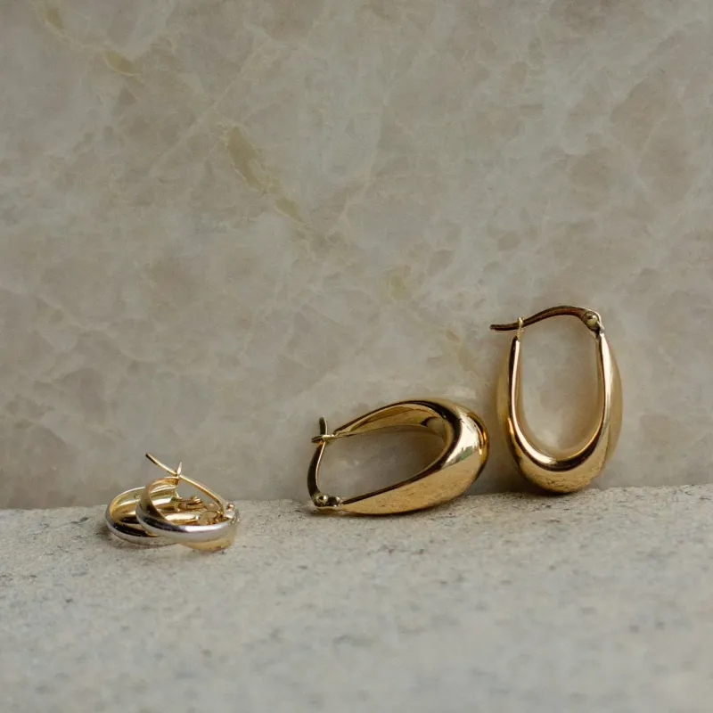 VALENCIA- 10k Gold Domed Huggies