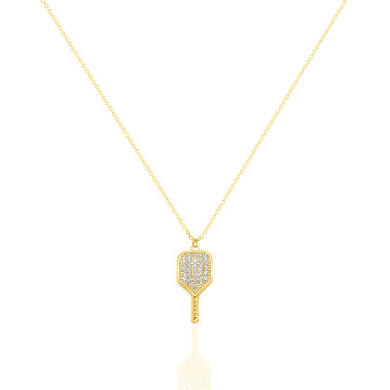 SIMONE- Gold Vermeil Pickelball Paddle Necklace