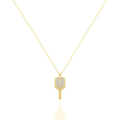 SIMONE- Gold Vermeil Pickelball Paddle Necklace