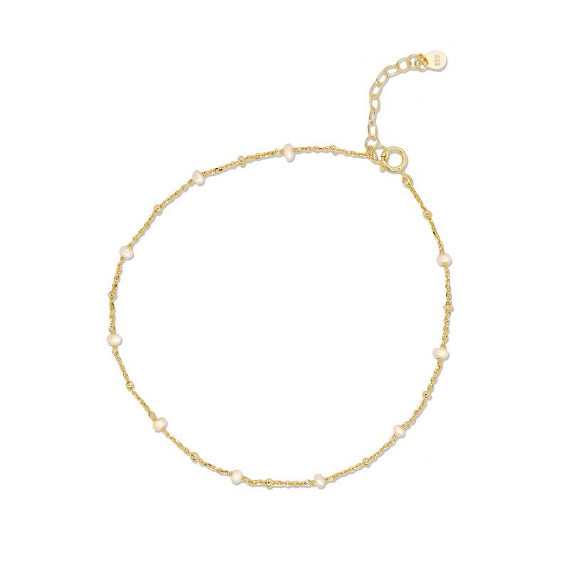 MILEY- Gold Vermeil Dainty Pearl Anklet