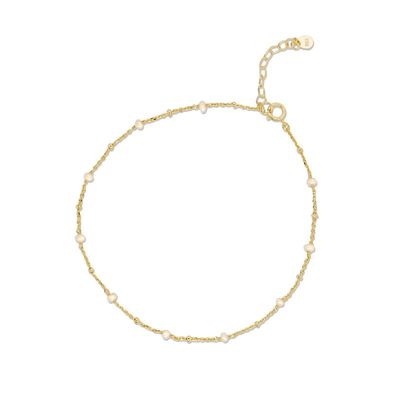 MILEY- Gold Vermeil Dainty Pearl Anklet