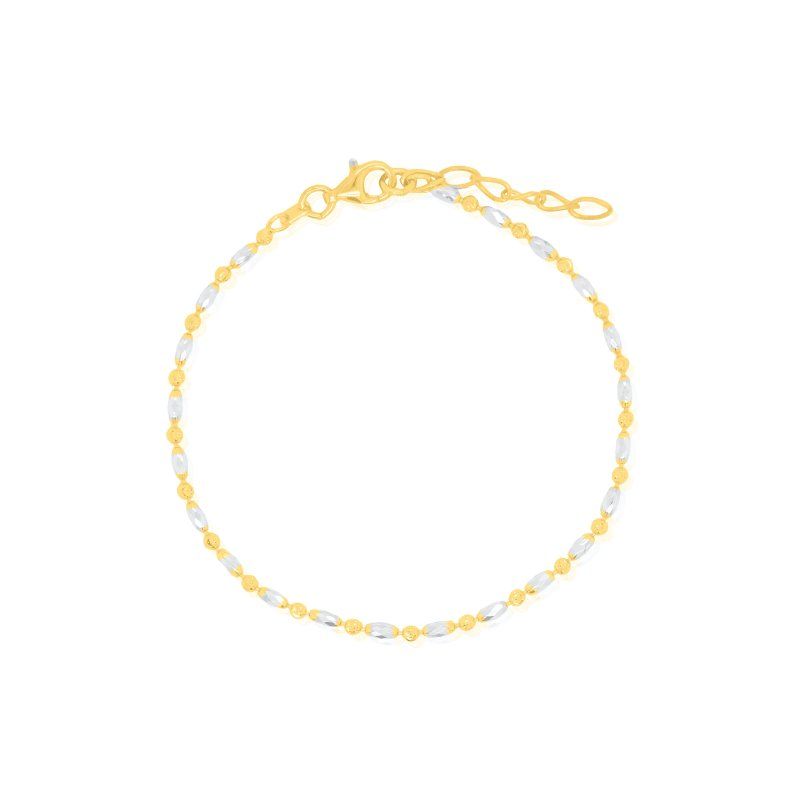 LUNA- Multi Colour Sterling Silver and Gold Vermeil Oval and Moon Bracelet