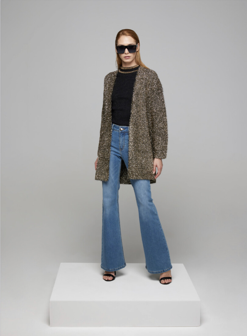 Maxi Cardigan lurex + cordón oro