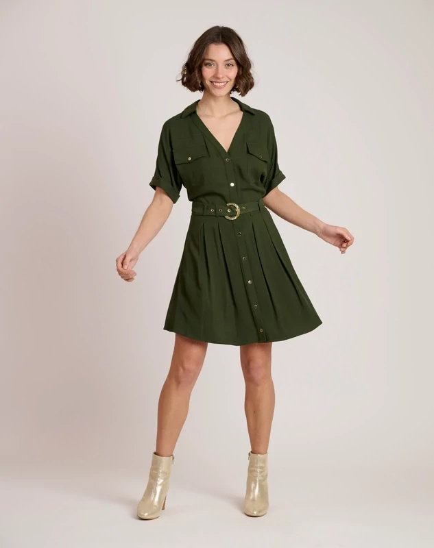​Vestido camisero kaki
