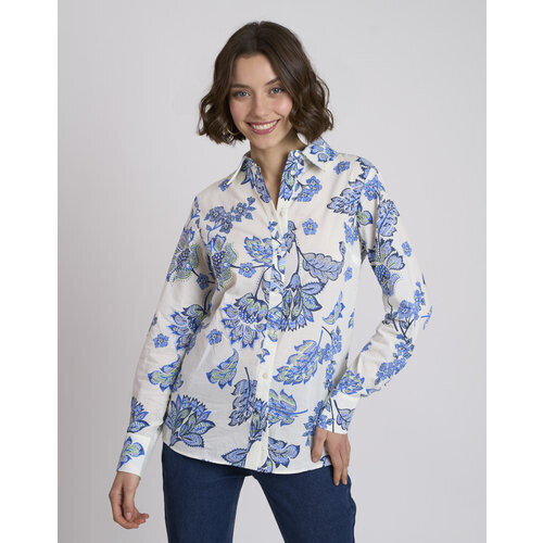 Blusa estampada flores color crudo
