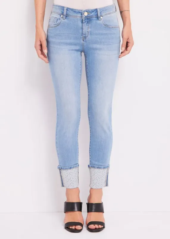 Jeans azul claro skinny cropped