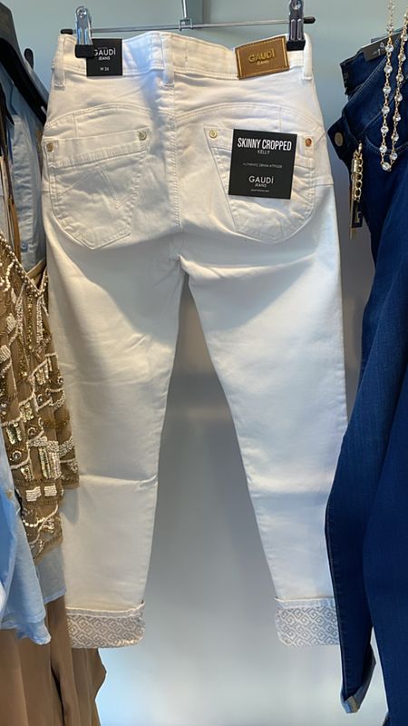 Jeans blanco skinny cropped