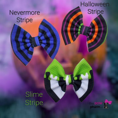 Spooky Stripes 4 Inch Liverpool Fabric Bows