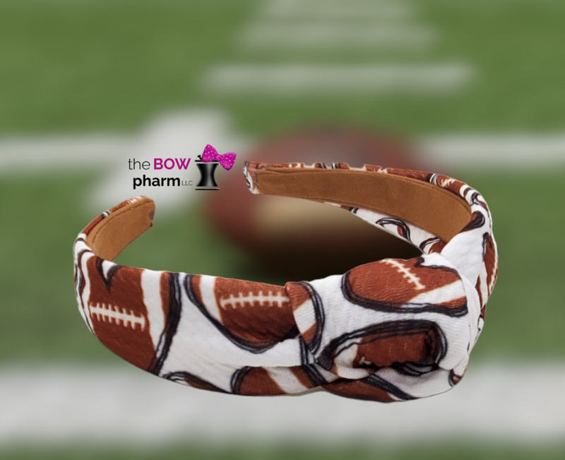 Football Hearts Knotted Headbands