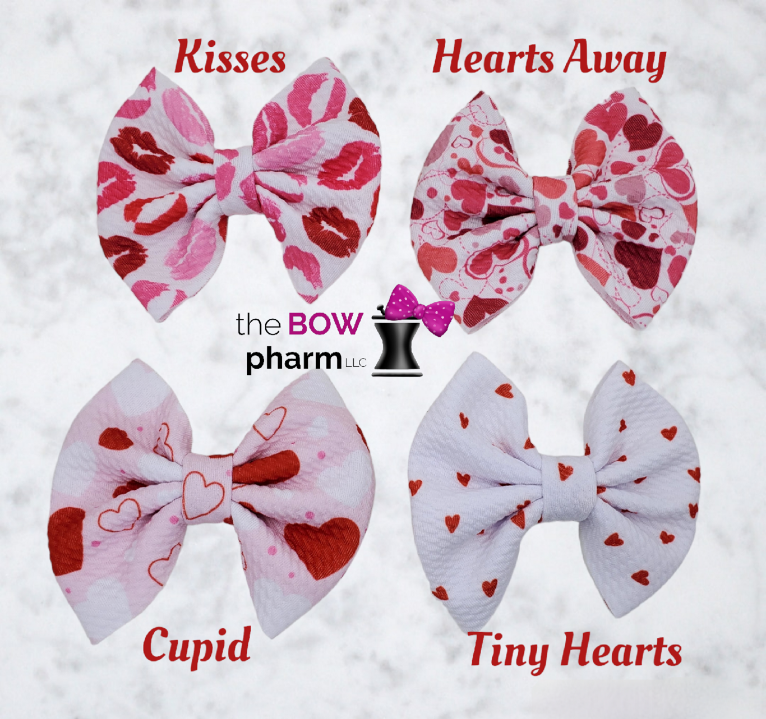 Valentine's Day 4 Inch Liverpool Fabric Bows