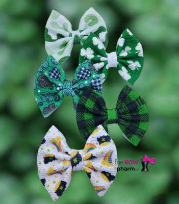 St. Patrick's Day 4 Inch Liverpool Fabric Bows