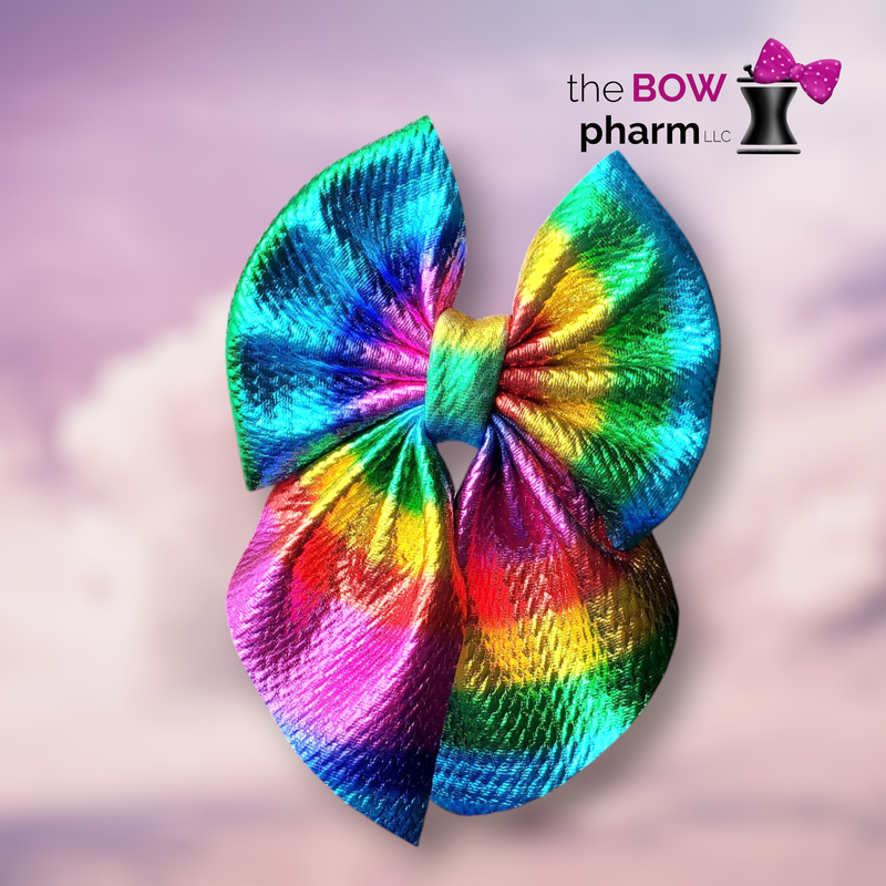 Metallic Rainbow Coquette Bow