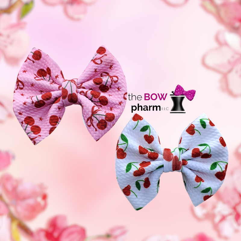 Cherries 4 Inch Liverpool Fabric Bows