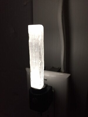 Selenite Night Light Natural Reiki Healing Aura Crystal White Nightlight