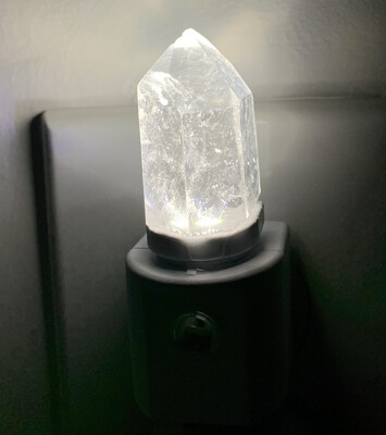 Quartz Crystal Nightlight Healing Energy Raw Reiki Crystal Natural Clear - Small