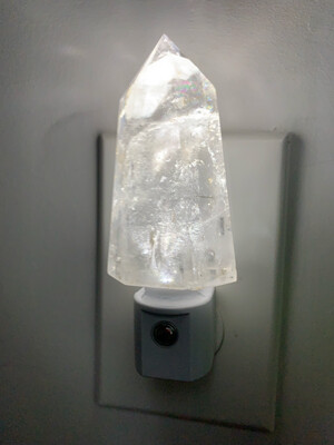 Quartz Crystal Nightlight Healing Energy Raw Reiki Crystal Natural Clear - Large