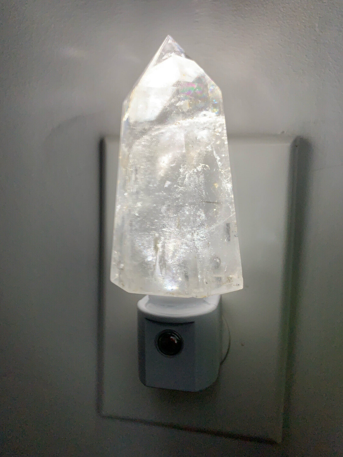 Quartz Crystal Nightlight Healing Energy Raw Reiki Crystal Natural Clear - Large