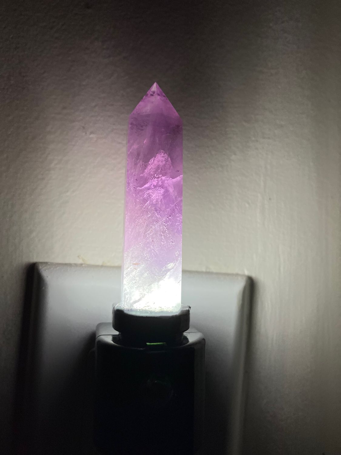 Amethyst Quartz Crystal Nightlight - Small - Natural Healing Reiki Energy