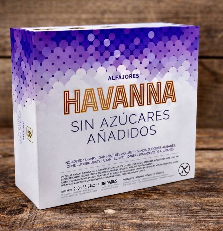 ALFAJOR HAVANNA SIN AZÚCAR PREMIUM (4 UNIDADES)