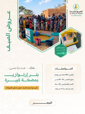 بئر إرتوازي في أفريقيا ( النيجر ) بمضخة كبيرة
