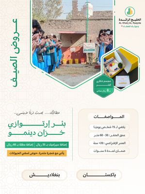 بئر ارتوازي في اسيا ( باكستان , بنجلاديش ) مع خزان و حنفيات و دينمو