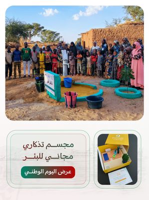 بئر إرتوازي في أفريقيا ( النيجر ) بمضخة كبيرة