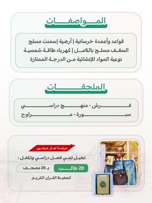 فصول افريقيا ( النيجر ، بنين ) عند اختيار مساحة الفصل يظهر السعر