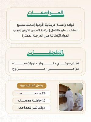 مساجد اسيا ( باكستان , بنجلاديش , الهند ) عند اختيار مساحة المسجد يظهر السعر