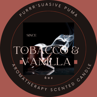 Purr'suased Nights Essential Oil Soy Candles  Tobacco & Vanilla 6oz