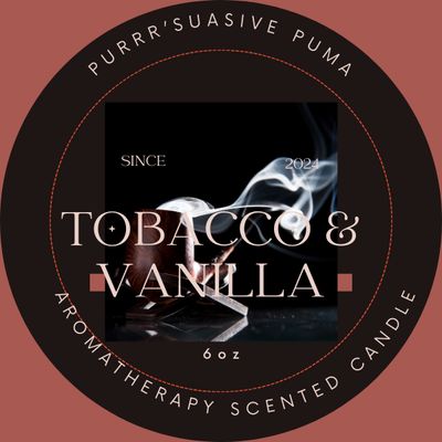 Purr'suased Nights Essential Oil Soy Candles  Tobacco & Vanilla 6oz