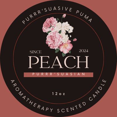 Peach Purr'suasian Essential Oil Soy Candle 12oz Peach Purr'suasian Essential Oil Soy Candle 12oz