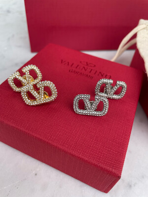 Orecchini V strass lobo