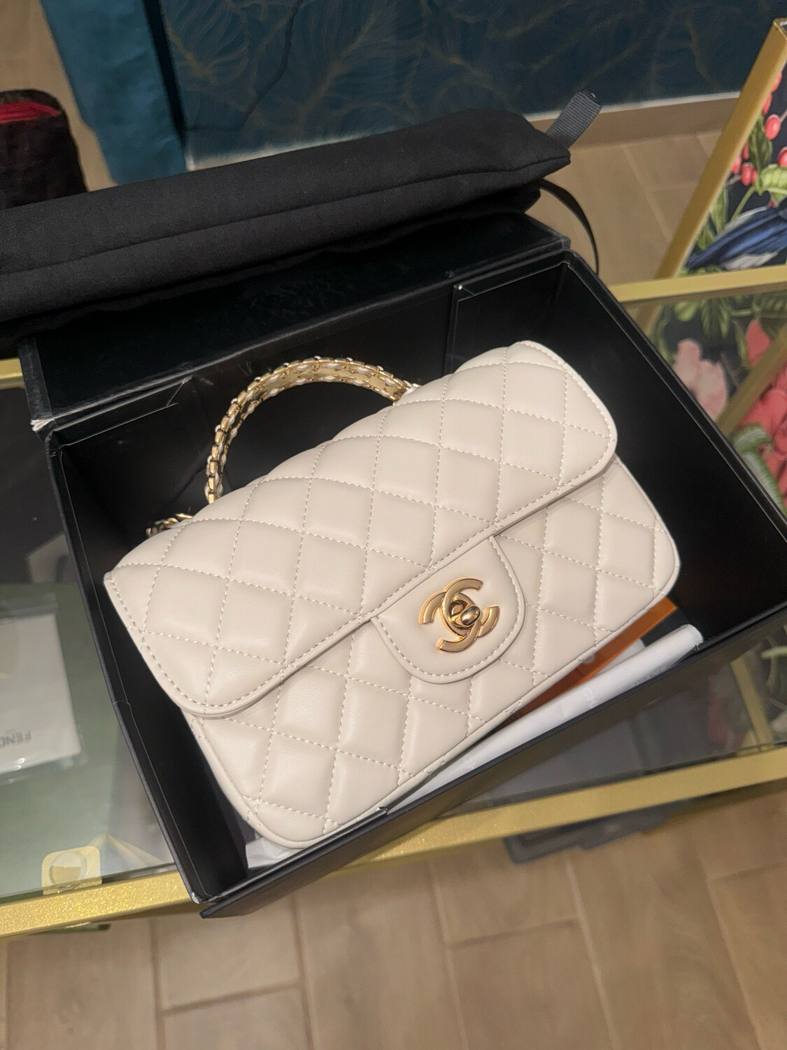 Borsa panna strass