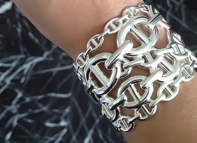 Bracciale vari ganci argento 