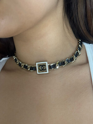 Collana cc pelle catena 