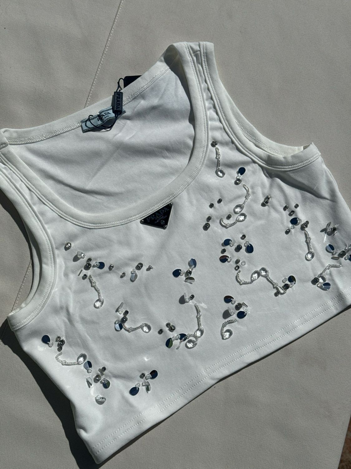 Top corto strass