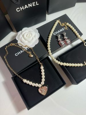 Collana cuore rosa strass