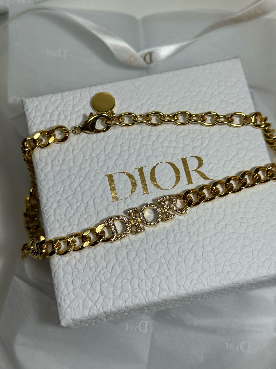 Collana scritta strass