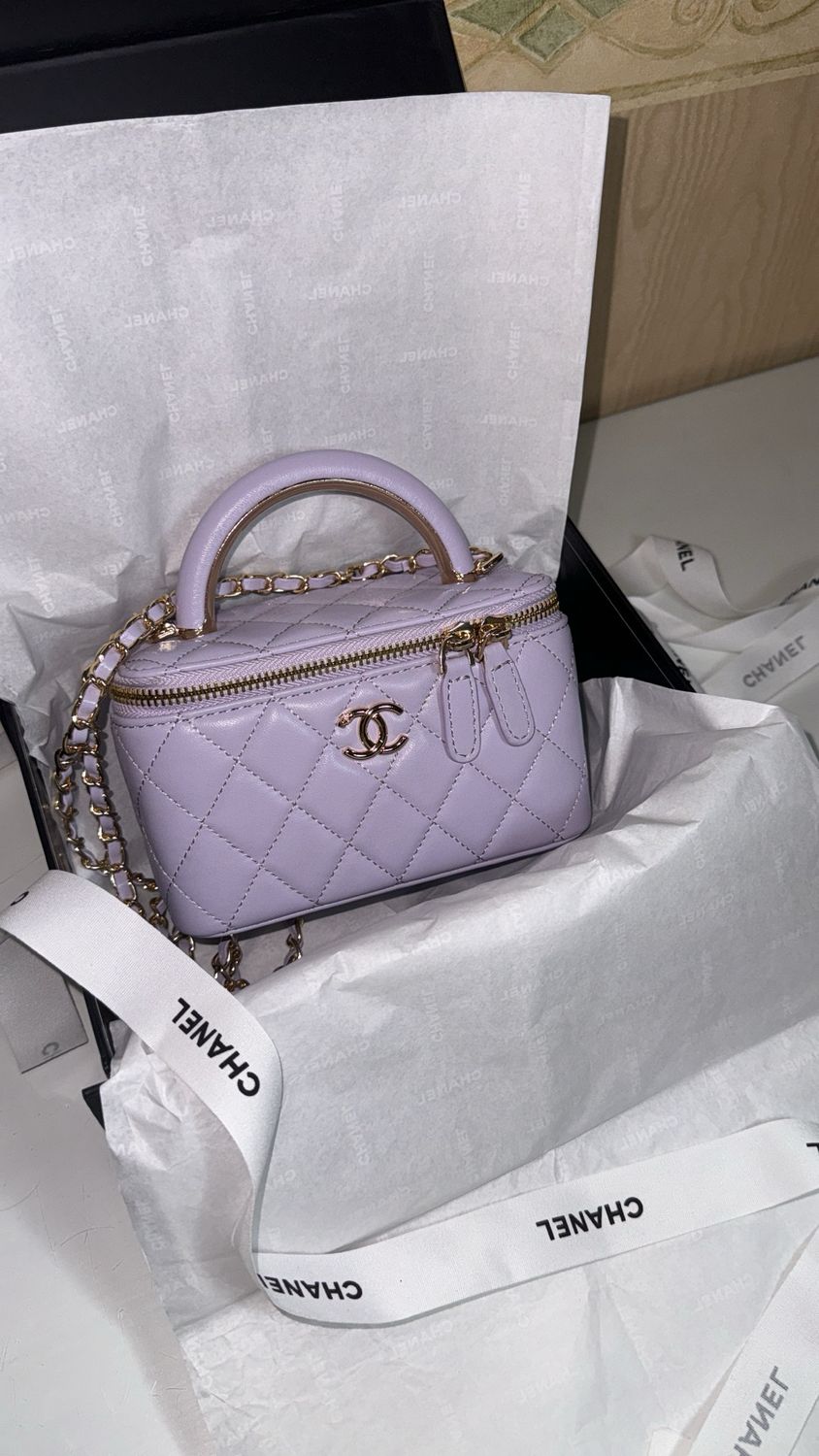 Borsa vanity manico rigido