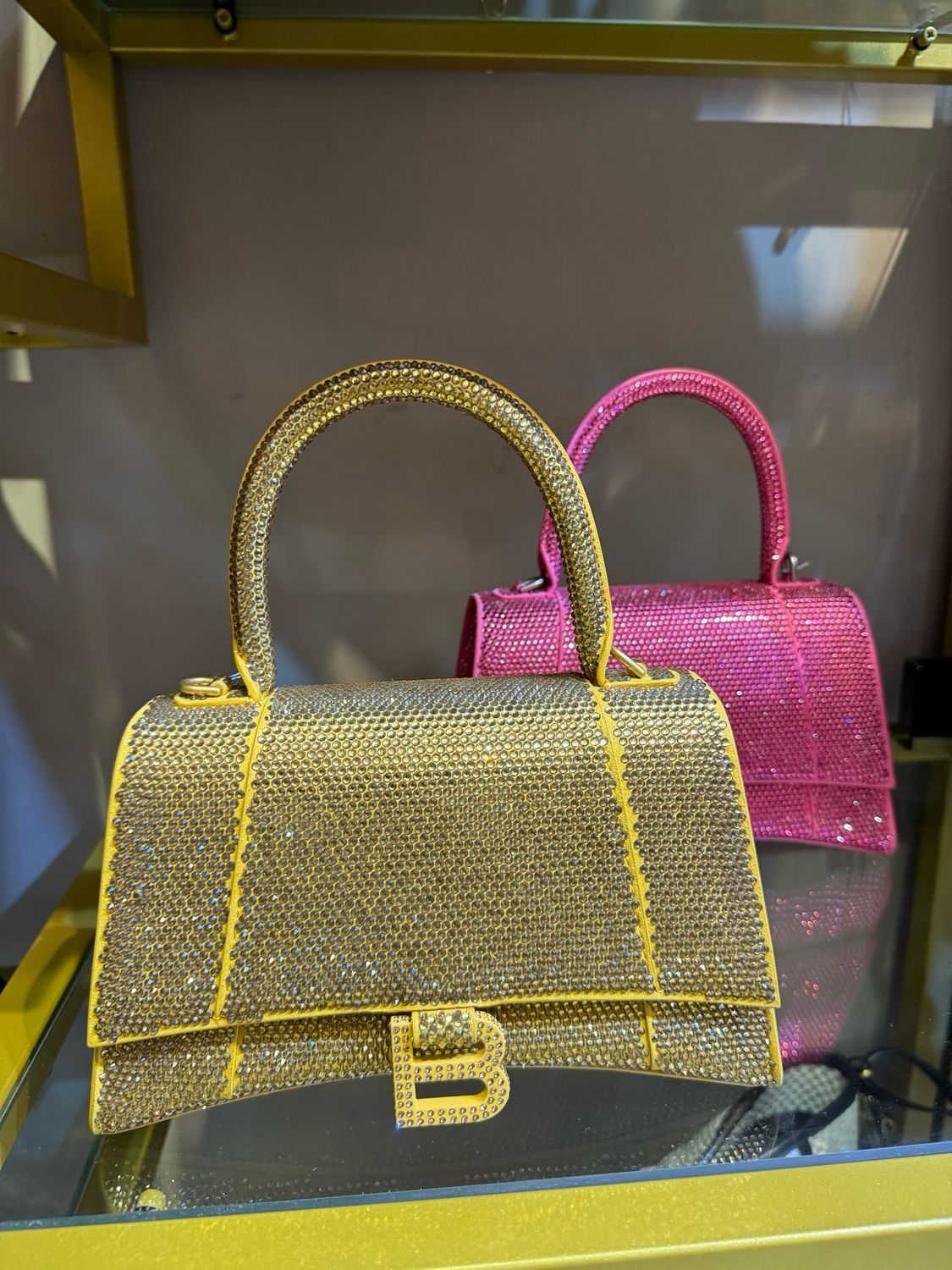 Borsa hourglass strass